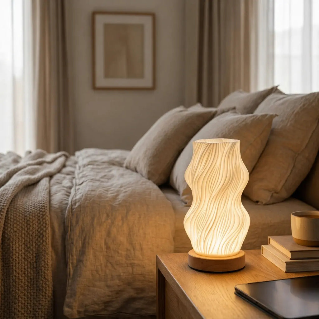 Modern 3D-Printed Wave Table Lamp LuniqHome