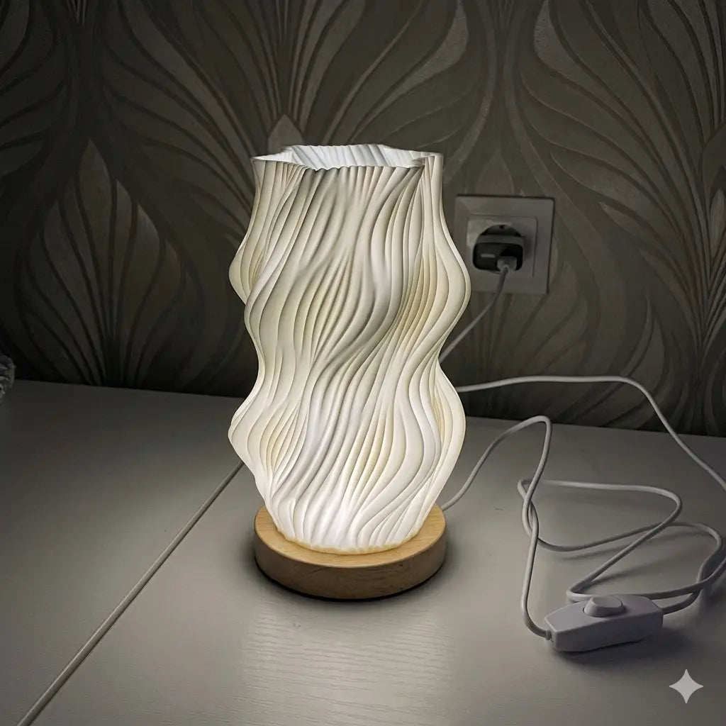 Modern 3D-Printed Wave Table Lamp LuniqHome