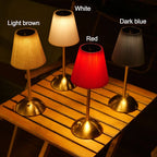 Cordless Rechargeable Pleated Table Lamp – Brass LED