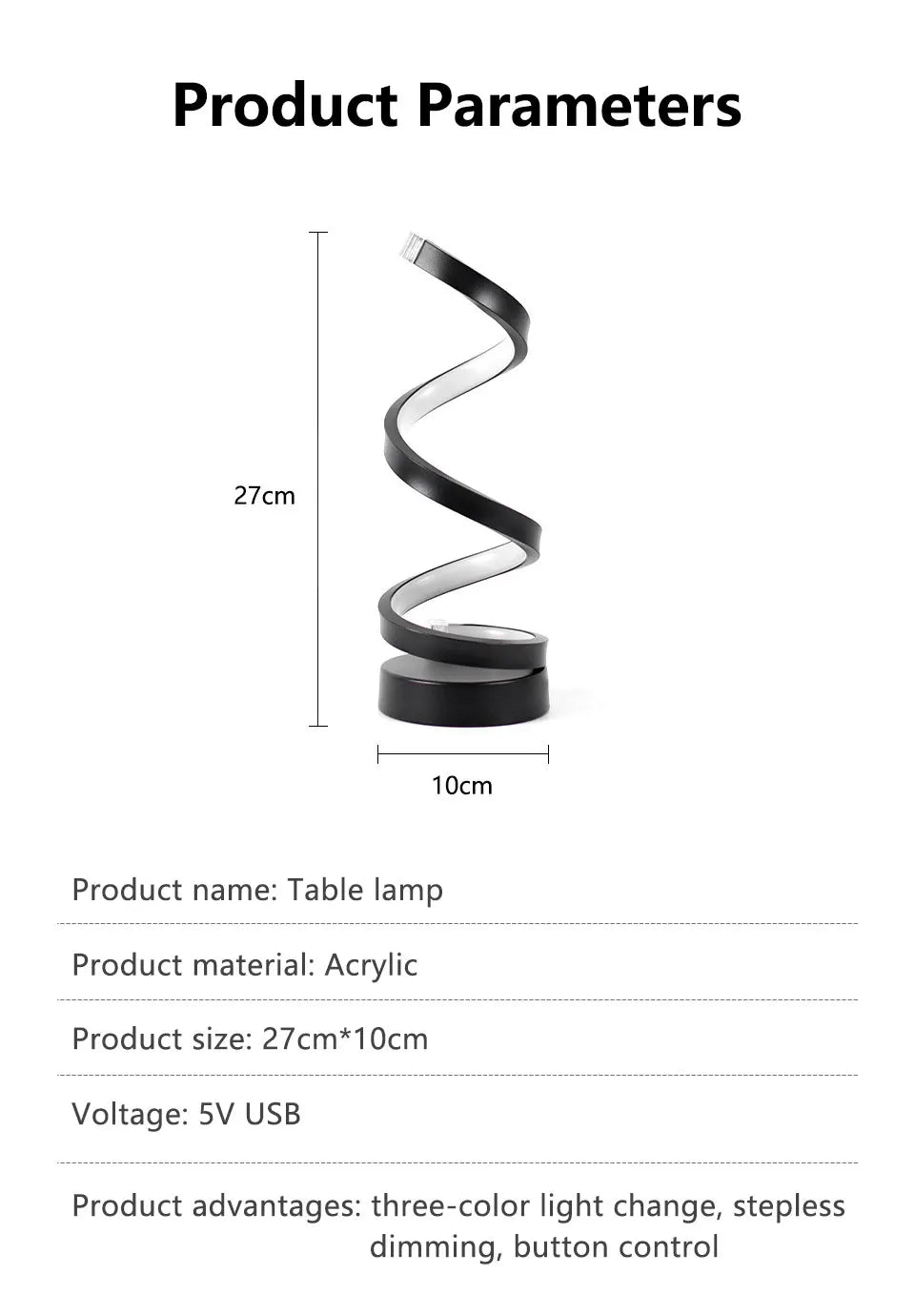 Artistic Spiral LED Mood Lamp LuniqHome