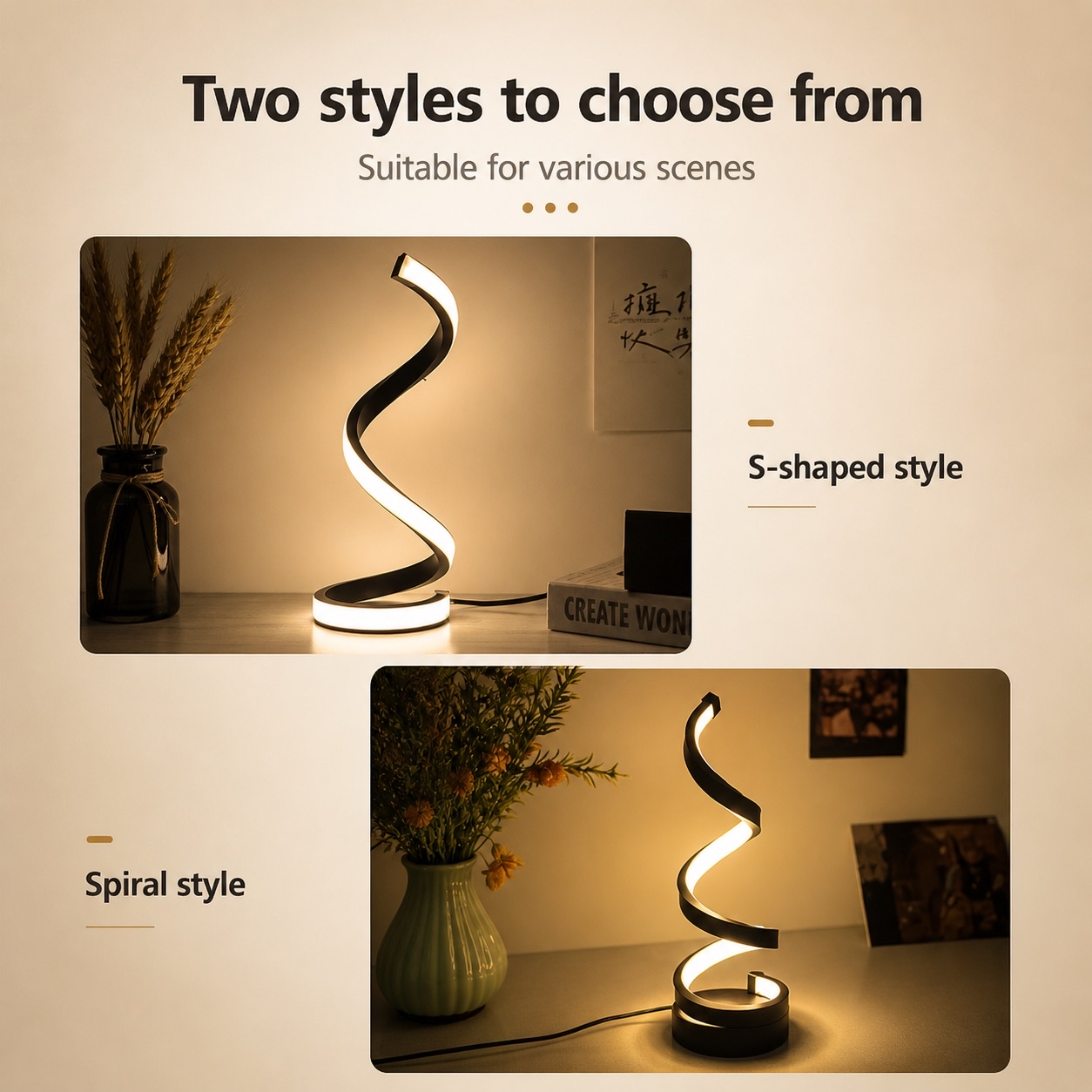 Artistic Spiral LED Mood Lamp LuniqHome