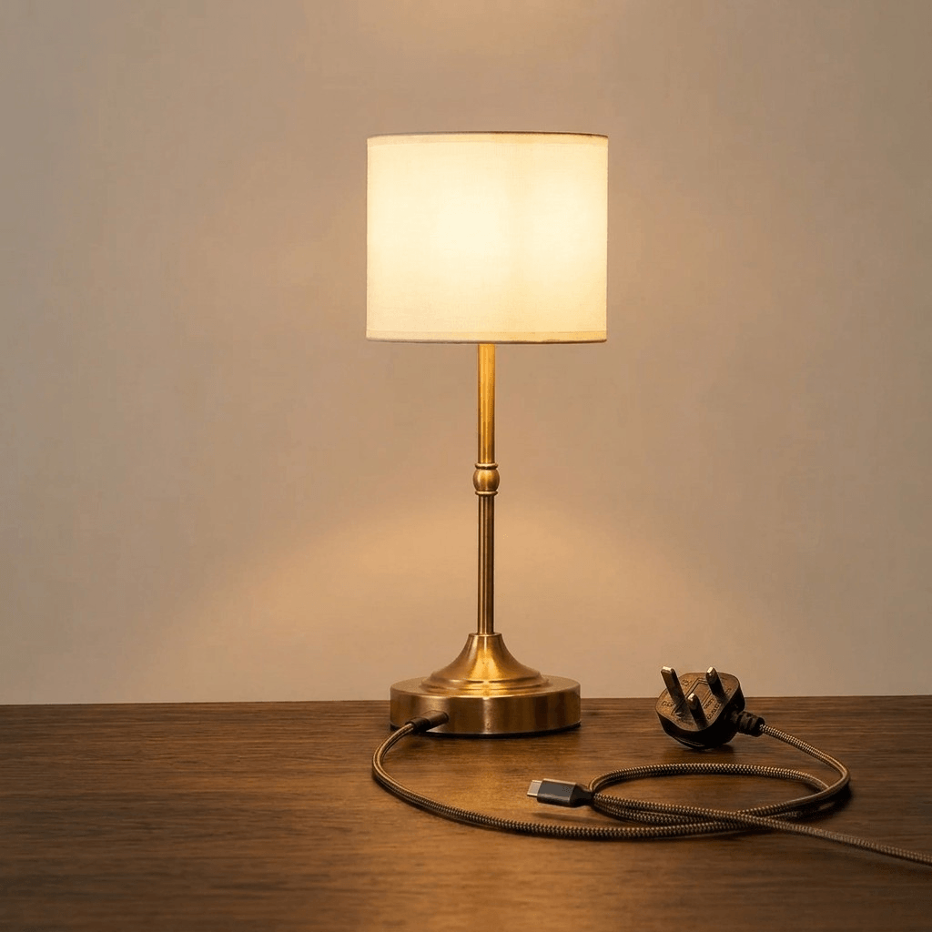 Cordless & Rechargeable Lamp – Antique Brass