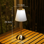 Cordless Rechargeable Pleated Table Lamp – Brass LED